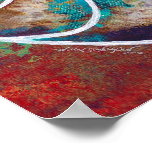 Ammonit - gefroren in der Zeit Poster (Ecke)