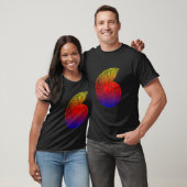 Ammonit Red Blue Yellow Fossil Design T-Shirt (Unisex)