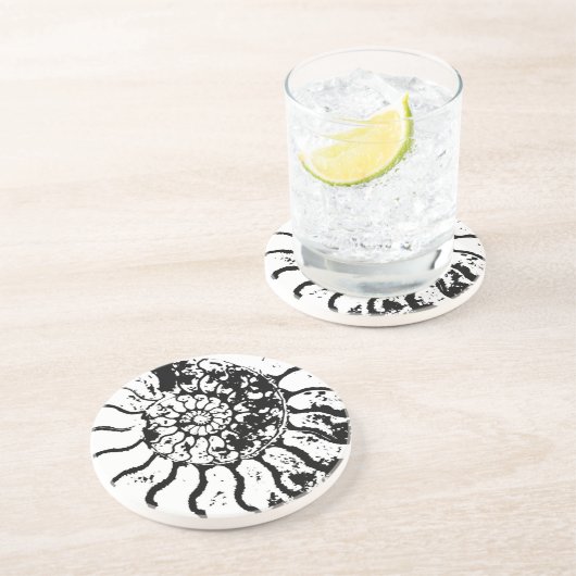 AMMONIT SANDSTEIN UNTERSETZER (Seite)