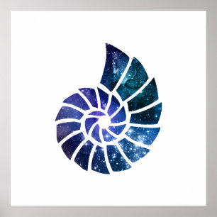 Ammonit-Silhouette-Kunst Poster
