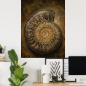 Ammonit-Spirale Alte Weisheit Geist Kunstposter Poster (Heimbüro)
