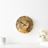 Ammonit und andere Fossilien in der Runde Wanduhr (Zuhause)