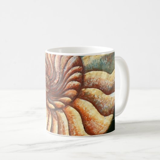 Ammonit-versteinerte Kunst-Tasse 2 Kaffeetasse (VorderseiteRechts)