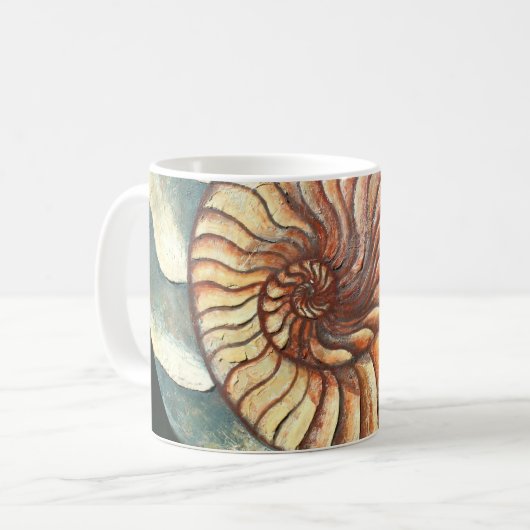 Ammonit-versteinerte Kunst-Tasse 2 Kaffeetasse (Vorderseite Links)