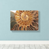 Ammonite Art Print Leinwanddruck (Insitu (Holzboden))