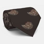 Ammonite Fossil Foto auf Dunkelbraunen Nacktbinse Krawatte (Gerollt)