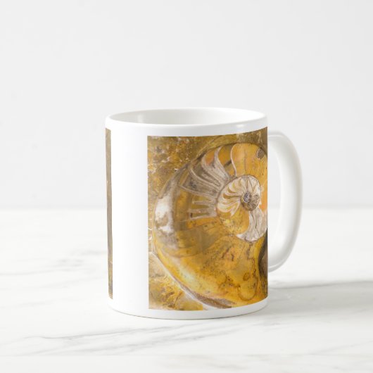 Ammonite Fossil Kaffeetasse (VorderseiteRechts)