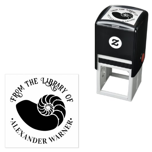 Ammonite Fossil Muschel #2 Beach Library Book Permastempel (Beispiel)