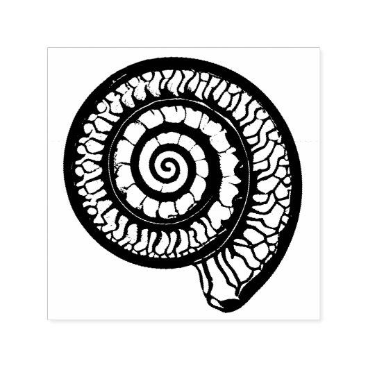 Ammonite Fossil - Spiral Seashell Permastempel (Design)
