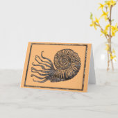 Ammonite Fossil Talking Canyons, New Mexico Card Karte (Gelbe Blume)