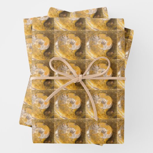 Ammonite Fossils Rock Nature Fotografy Pattern Geschenkpapier Set (Beispiel)