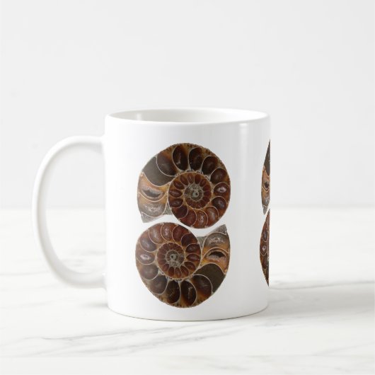Ammonite Fossils Tasse (Links)