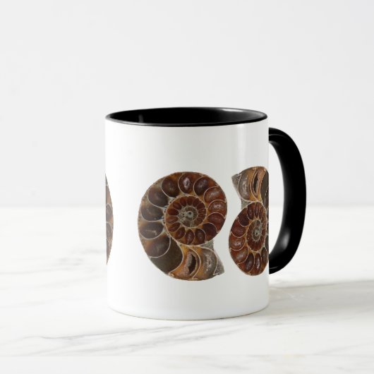 Ammonite Fossils Tasse (VorderseiteRechts)