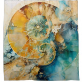 Ammonite Gem Fossil Duschvorhang (Vorderseite)