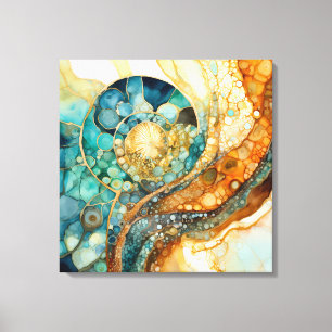 Ammonite Gem Fossil Leinwand Art