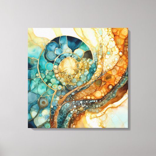 Ammonite Gem Fossil Leinwand Art (Vorderseite)