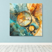 Ammonite Gem Fossil Leinwand Art (Insitu (Holzboden))