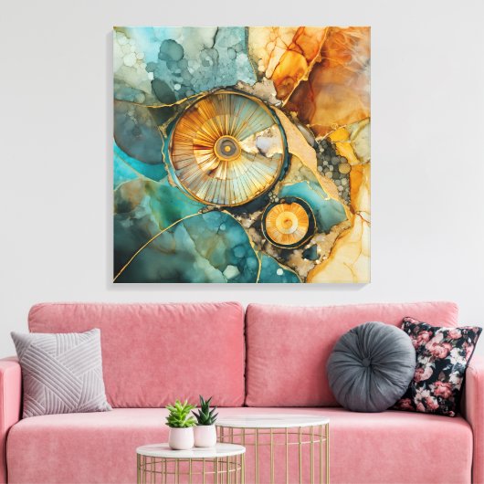 Ammonite Gem Fossil Leinwand Art (Insitu (Wohnzimmer))