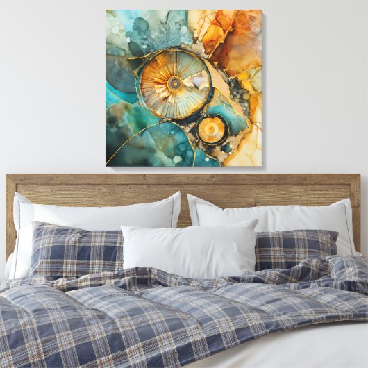 Ammonite Gem Fossil Leinwand Art (Insitu (Schlafzimmer))