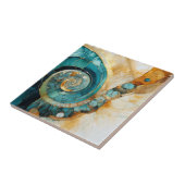 Ammonite Gem Fossil Tile Fliese (Seite)