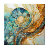 Ammonite Gem Fossil Tile Fliese (Vorderseite)