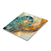 Ammonite Gem Fossil Tile Fliese (Seite)