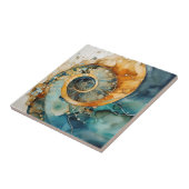 Ammonite Gem Fossil Tile Fliese (Seite)