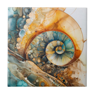 Ammonite Gem Fossil Tile Fliese