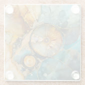 Ammonite Gem Fossil Untersetzer (Rückseite)