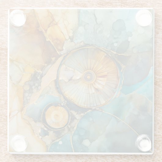 Ammonite Gem Fossil Untersetzer (Rückseite)