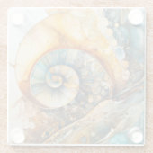 Ammonite Gem Fossil Untersetzer (Rückseite)