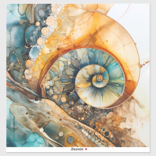 Ammonite Gem Fossil Vinyl Sticker (Blatt)