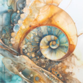 Ammonite Gem Fossil Vinyl Sticker (Vorderseite)