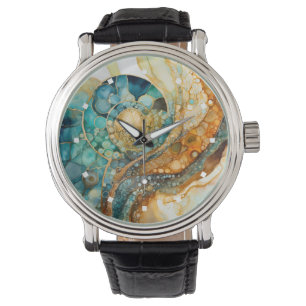 Ammonite Gem Fossil Watch Armbanduhr