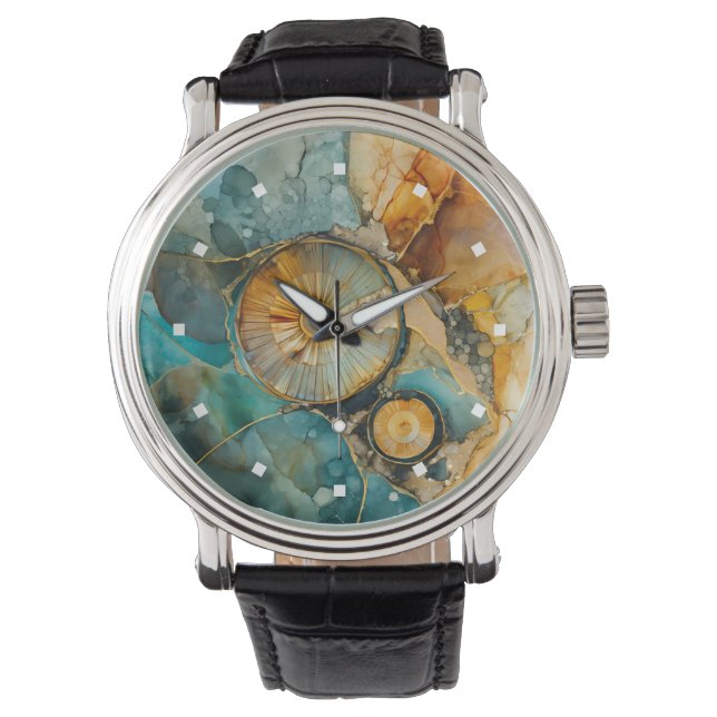 Ammonite Gem Fossil Watch Armbanduhr (Vorderseite)