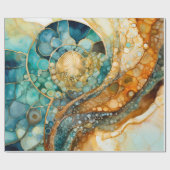 Ammonite Gem Fossil Wrapping Paper Geschenkpapier (Flach)