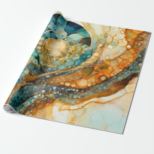 Ammonite Gem Fossil Wrapping Paper Geschenkpapier