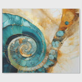 Ammonite Gem Fossil Wrapping Paper Geschenkpapier (Flach)