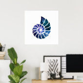 Ammonite Silhouette Art Poster (Heimbüro)