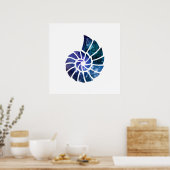 Ammonite Silhouette Art Poster (Küche)
