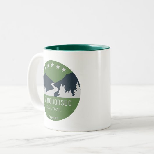 Ammonoosuc Rail Trail New Hampshire Zweifarbige Tasse (Vorderseite Links)