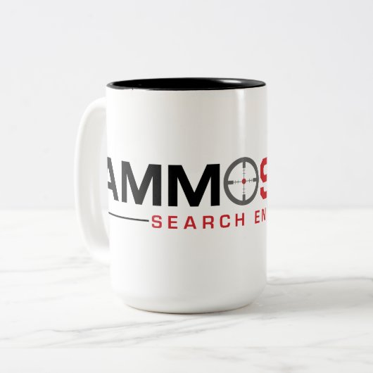 AmmoSeek Logo-Kaffee-Tasse 2019 Zweifarbige Tasse (Vorderseite Links)