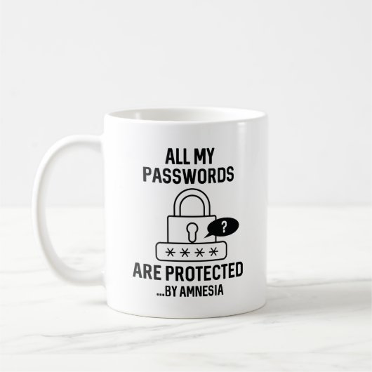 Amnesia Passwords Kaffeetasse (Links)