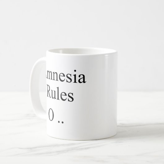 Amnesie Kaffeetasse (Vorderseite Links)