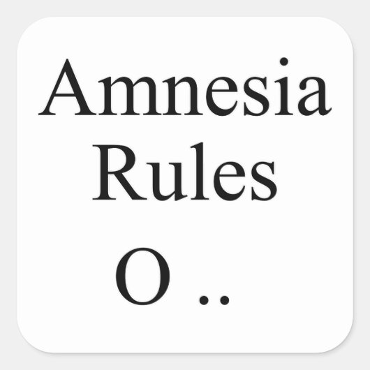 Amnesie Quadratischer Aufkleber (Vorderseite)