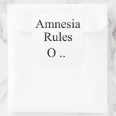 Amnesie Quadratischer Aufkleber (Tasche)