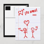 Amo bocetos de papel de cuaderno postkarte (Vorne/Hinten)