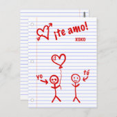 Amo bocetos de papel de cuaderno postkarte (Vorne/Hinten)