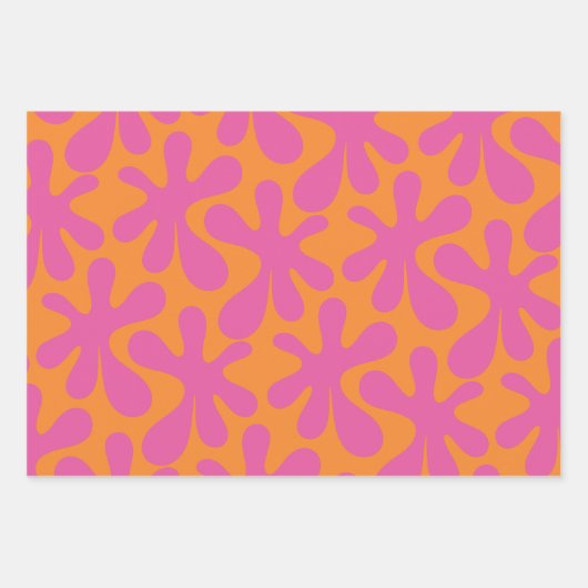 Amoeba Dance Funky Retro Modernes Abstraktes Muste Geschenkpapier Set (Vorderseite 2)