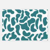 Amoeba Moderne Bio Formen Circle Blue Turquoise Geschenkpapier Set (Vorderseite)